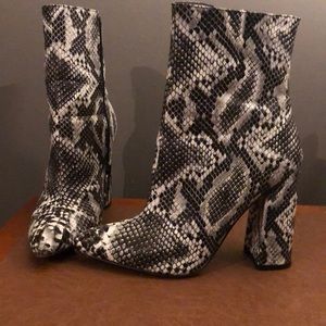 PLT snake skin booties size 7.5 euro 5